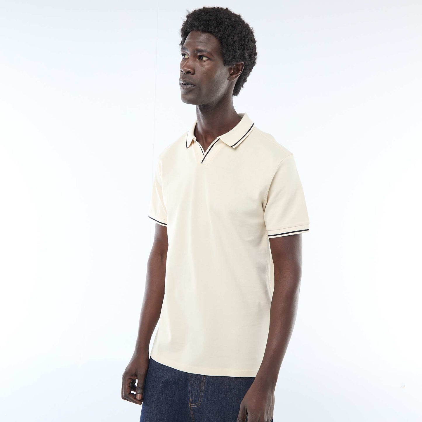 Short-Sleeve Cotton Piqué Polo Shirt WHITE