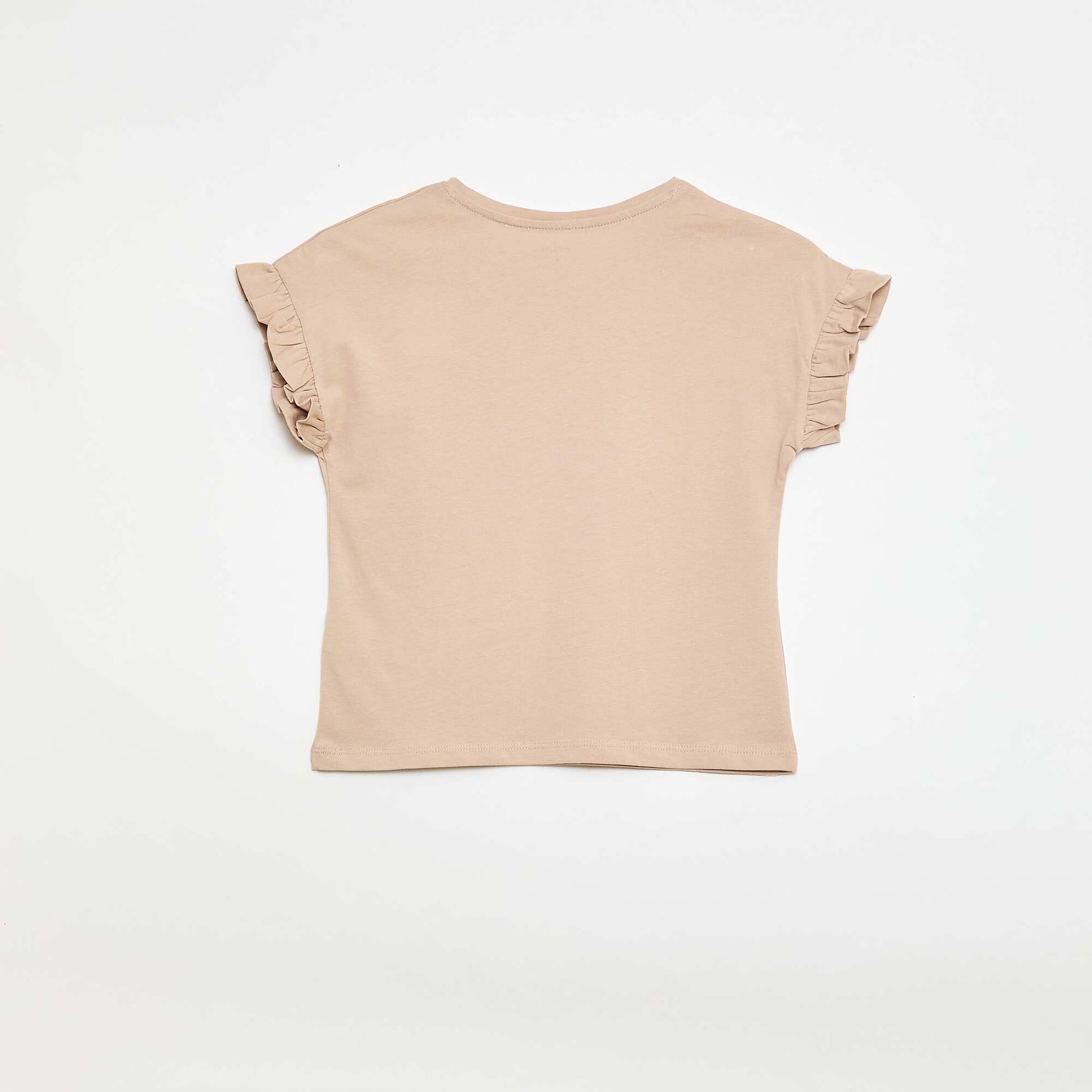 Flutter Sleeve T-shirt BEIGE