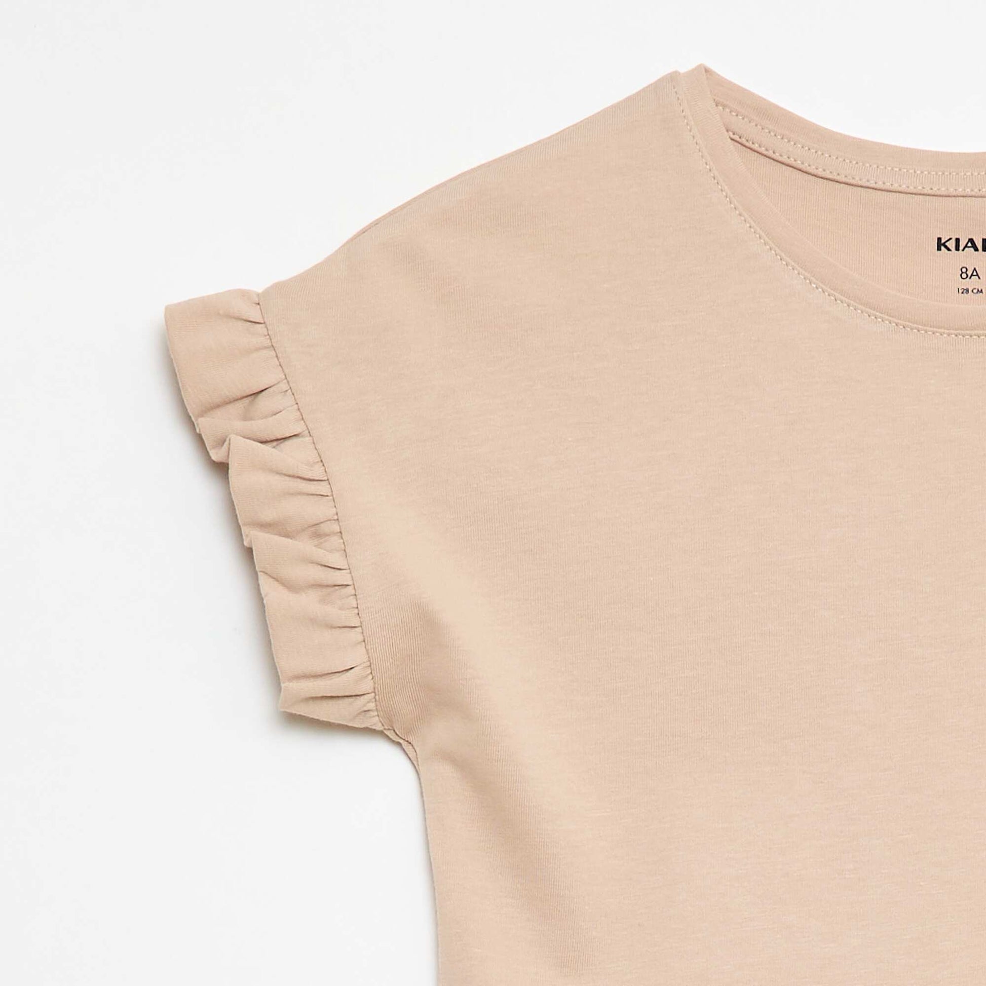Flutter Sleeve T-shirt BEIGE