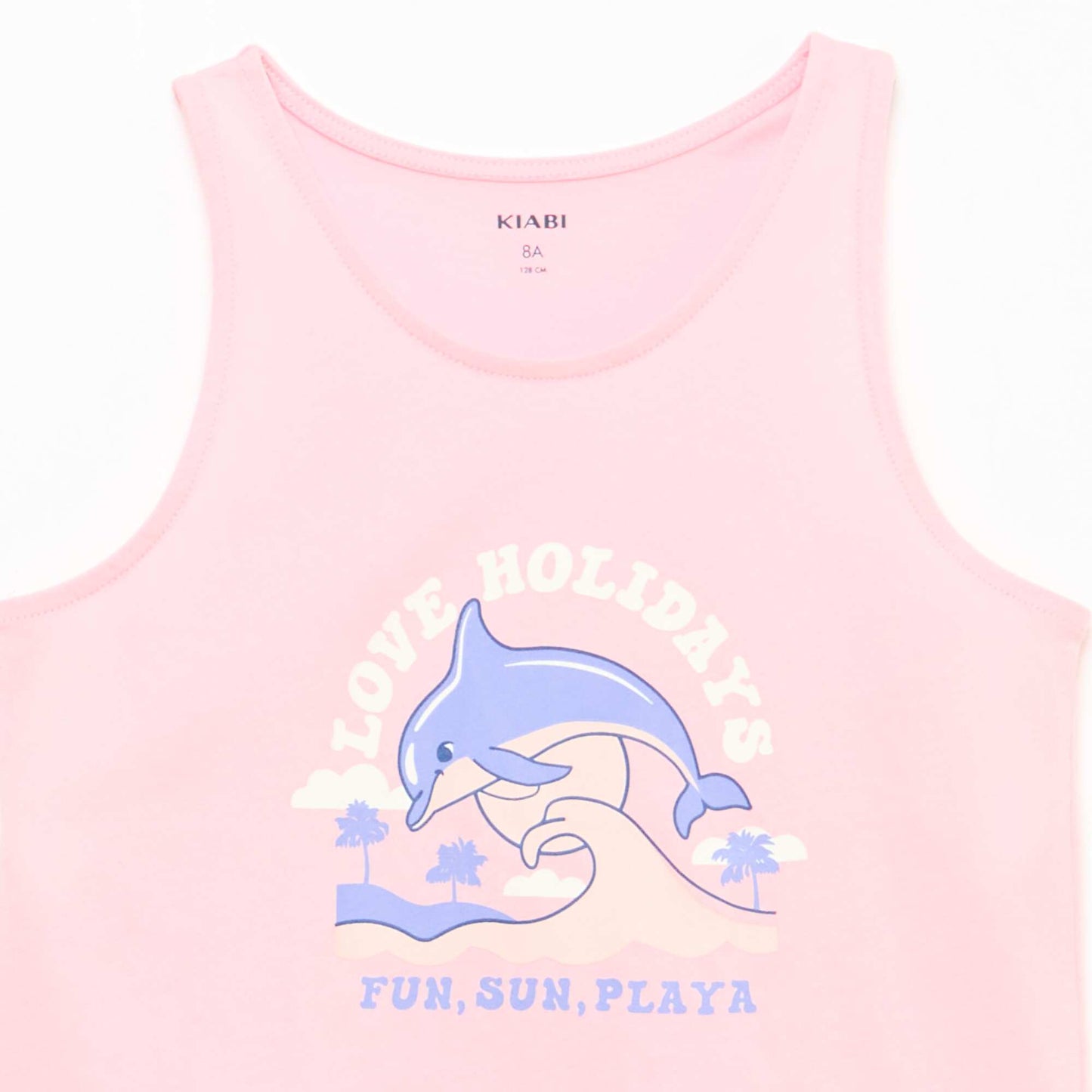 Printed Round Neck Tank Top PINK