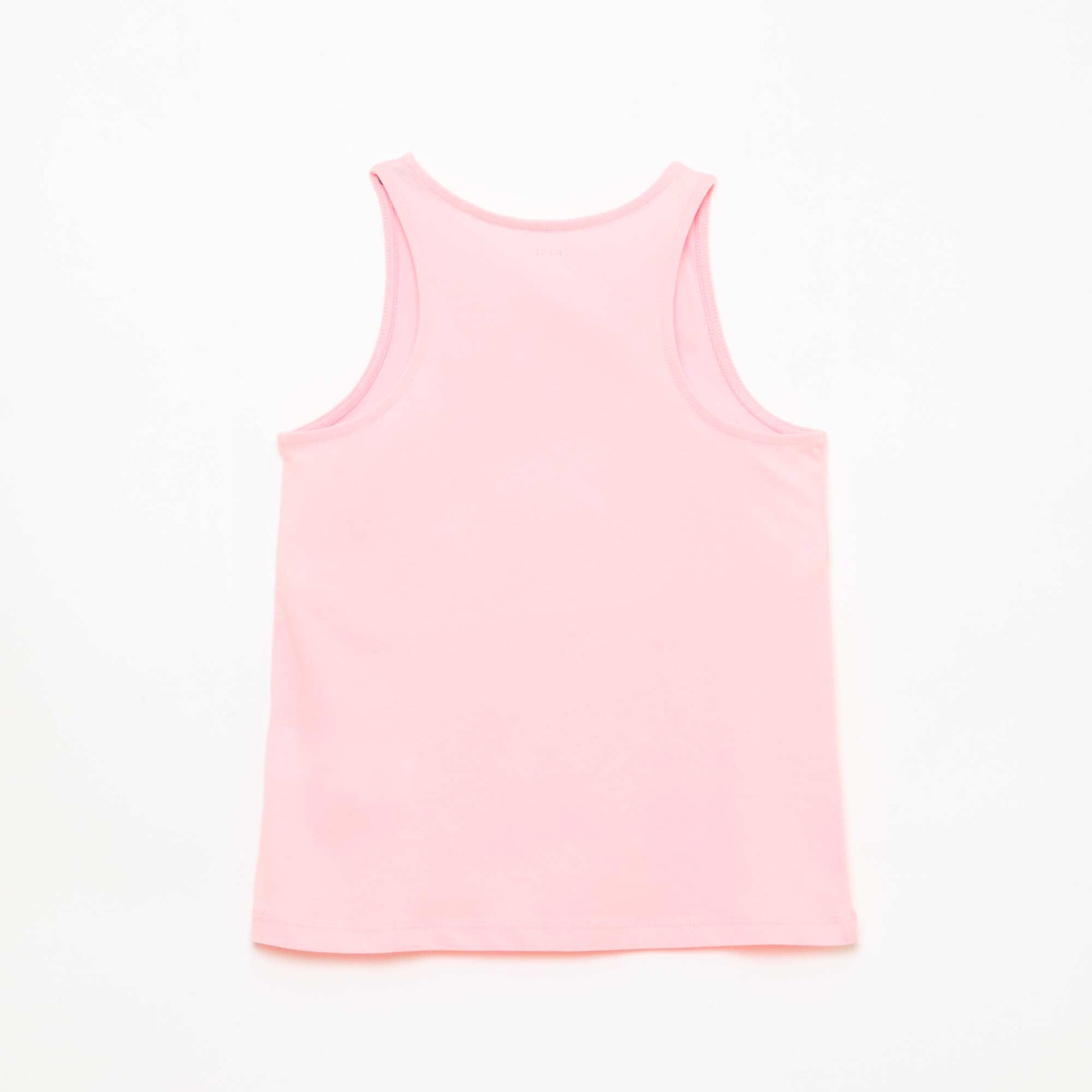 Printed Round Neck Tank Top PINK