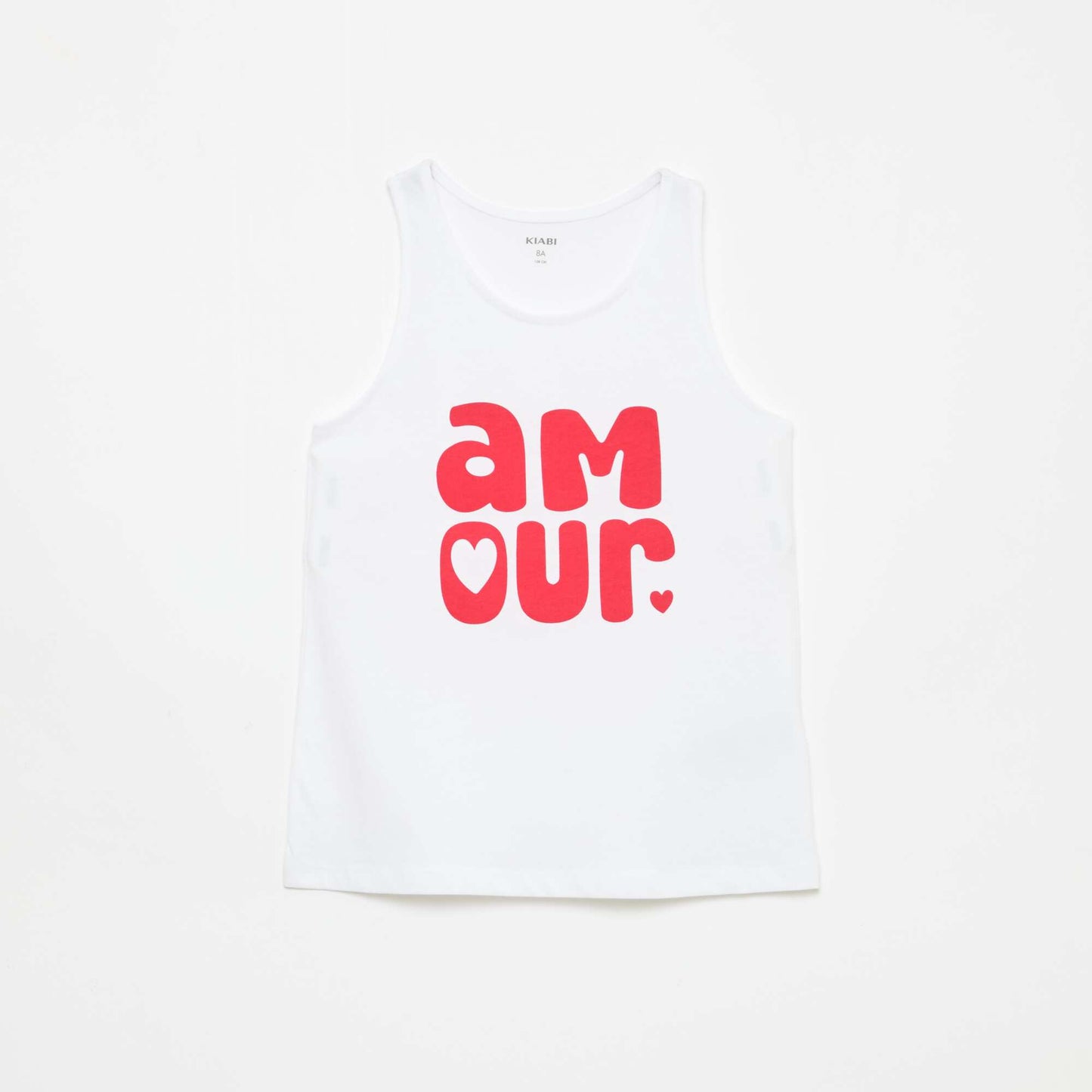 Printed Round Neck Tank Top WHITE