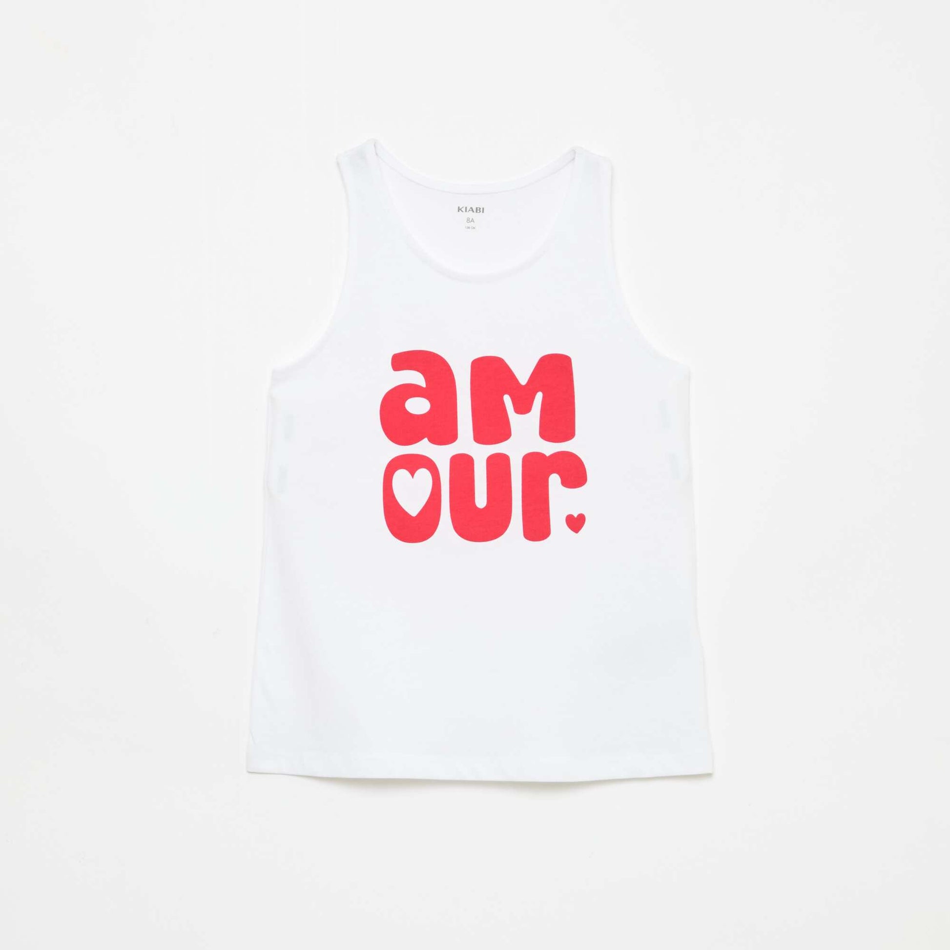 Printed Round Neck Tank Top WHITE