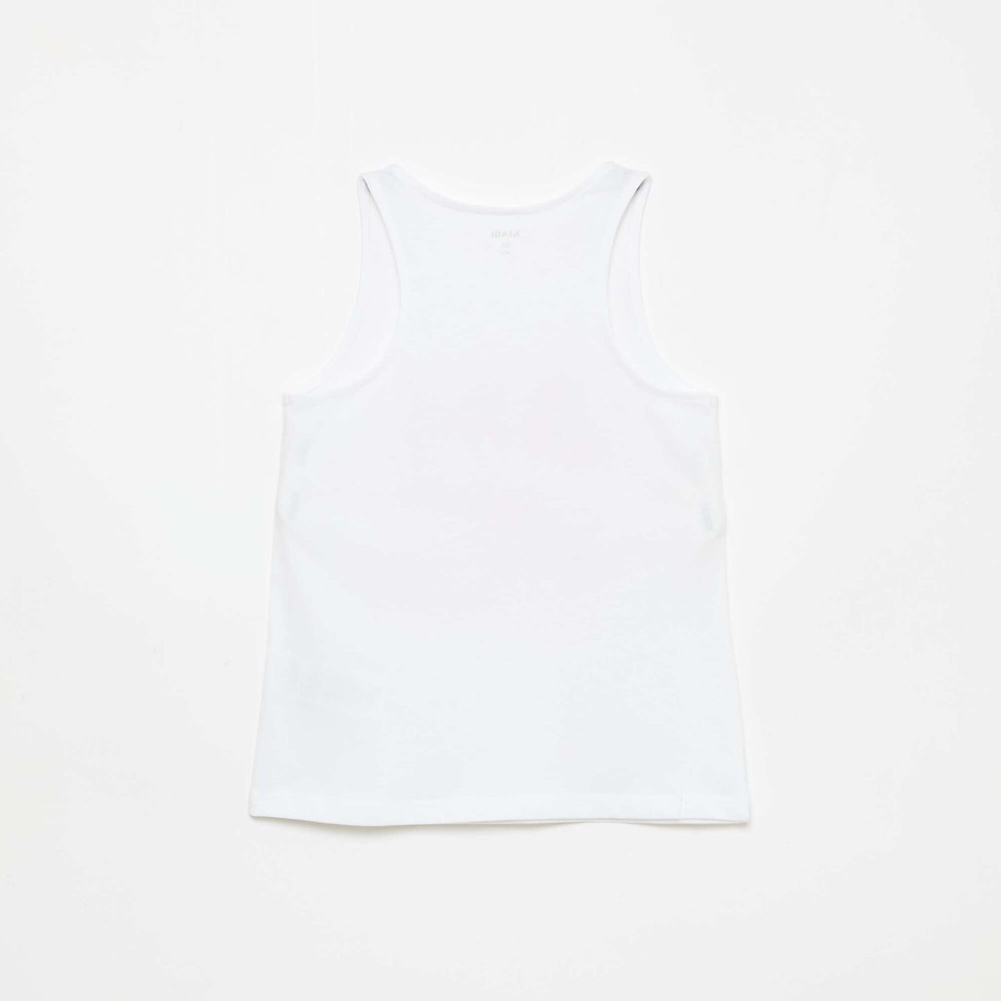 Printed Round Neck Tank Top WHITE