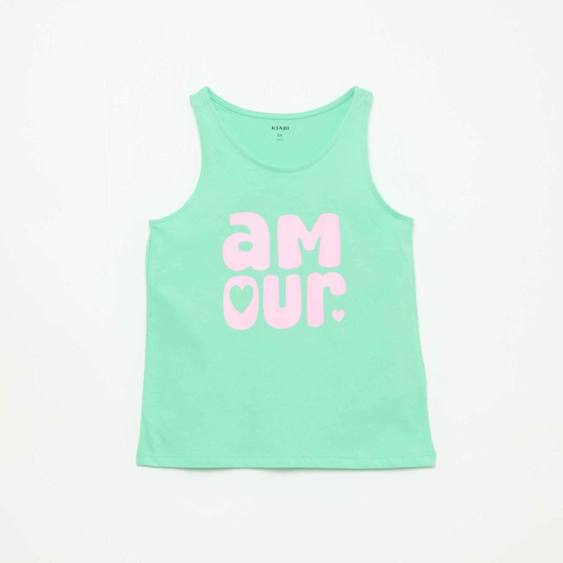 Printed Round Neck Tank Top GREEN