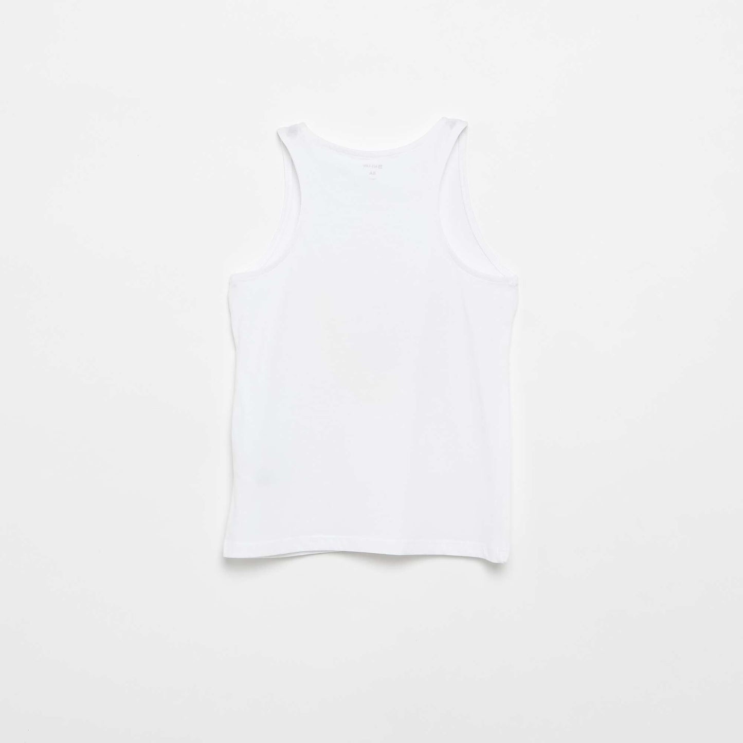 Printed Round Neck Tank Top WHITE