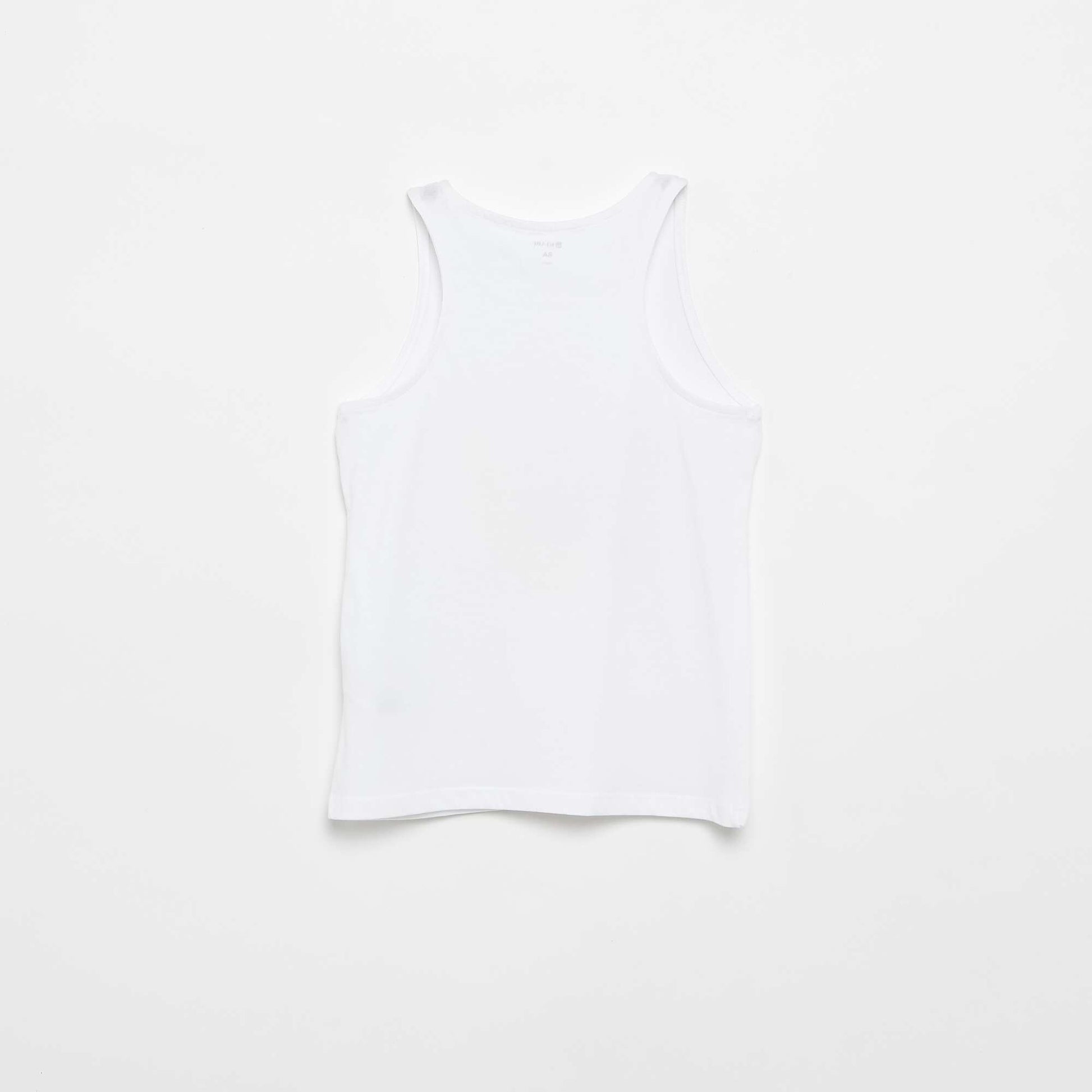 Printed Round Neck Tank Top WHITE