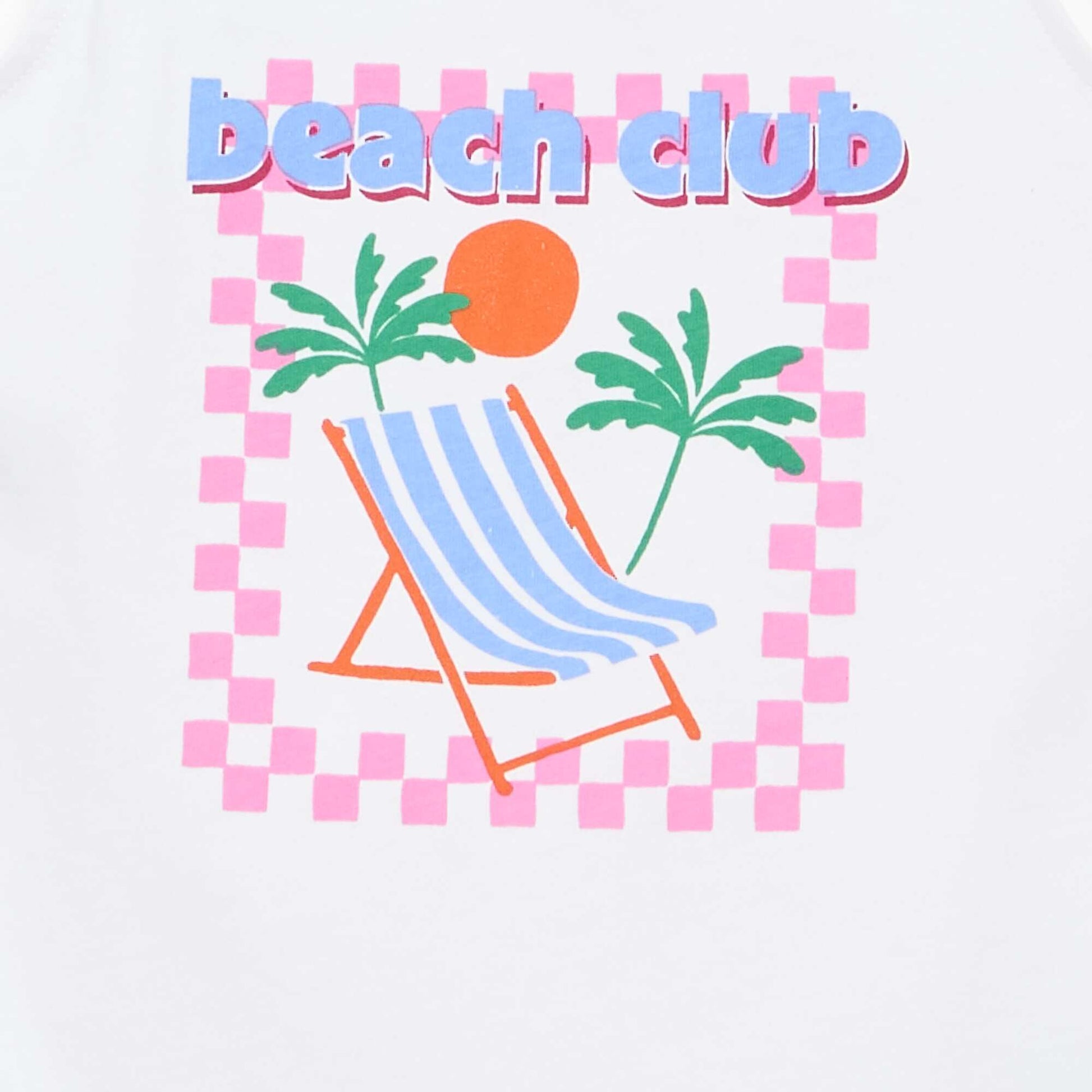 Printed Round Neck Tank Top WHITE