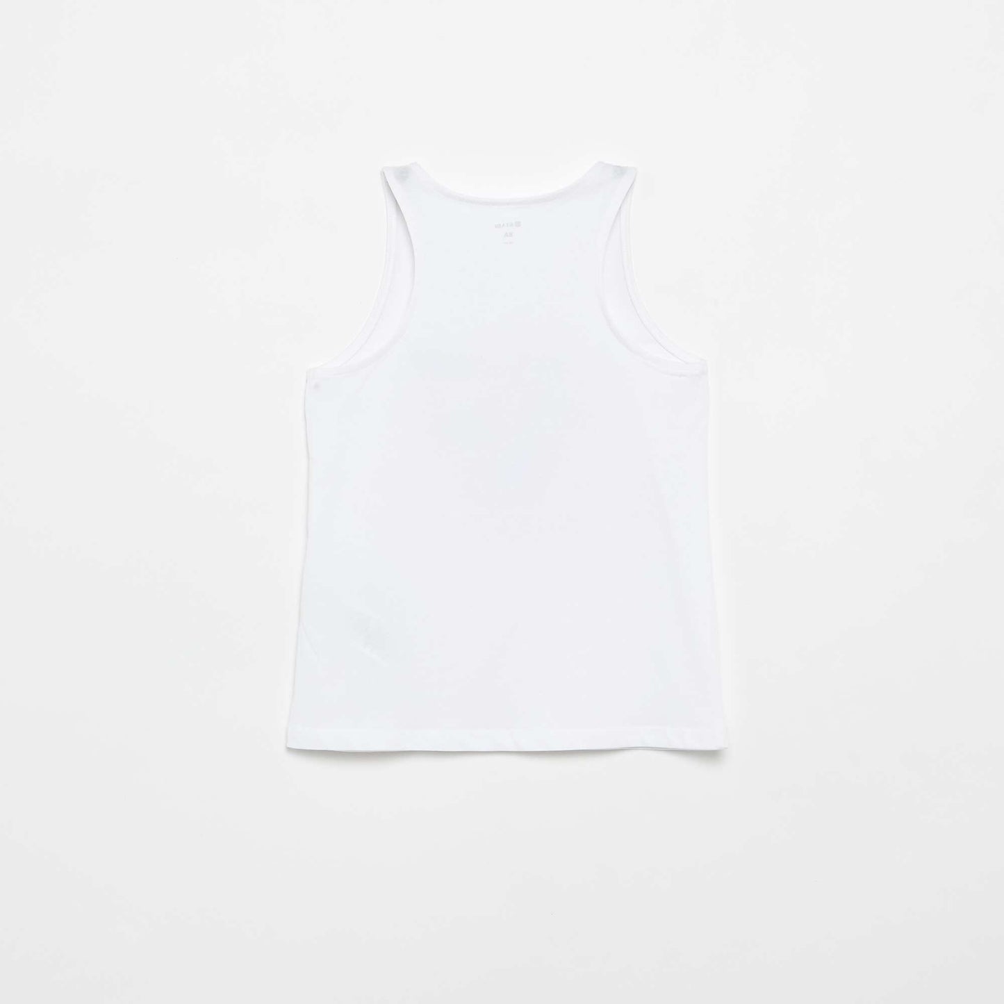 Printed Round Neck Tank Top WHITE