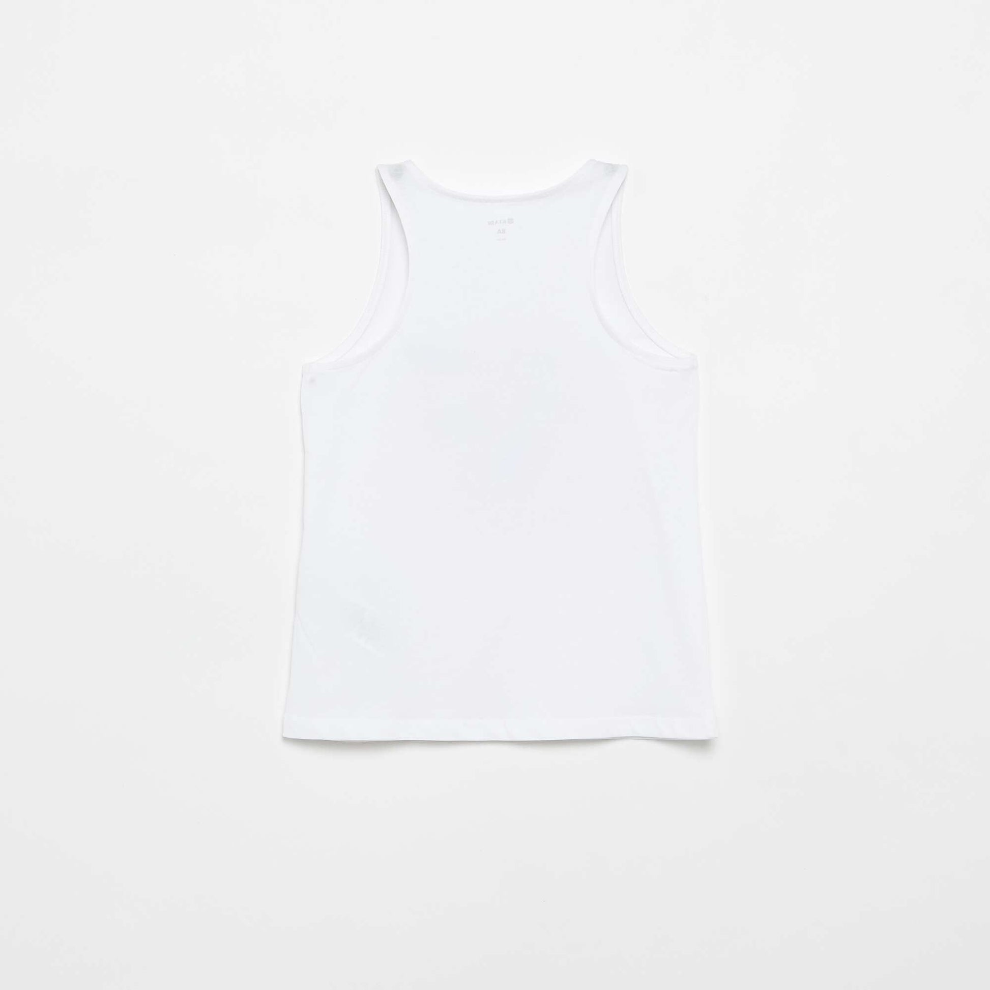 Printed Round Neck Tank Top WHITE