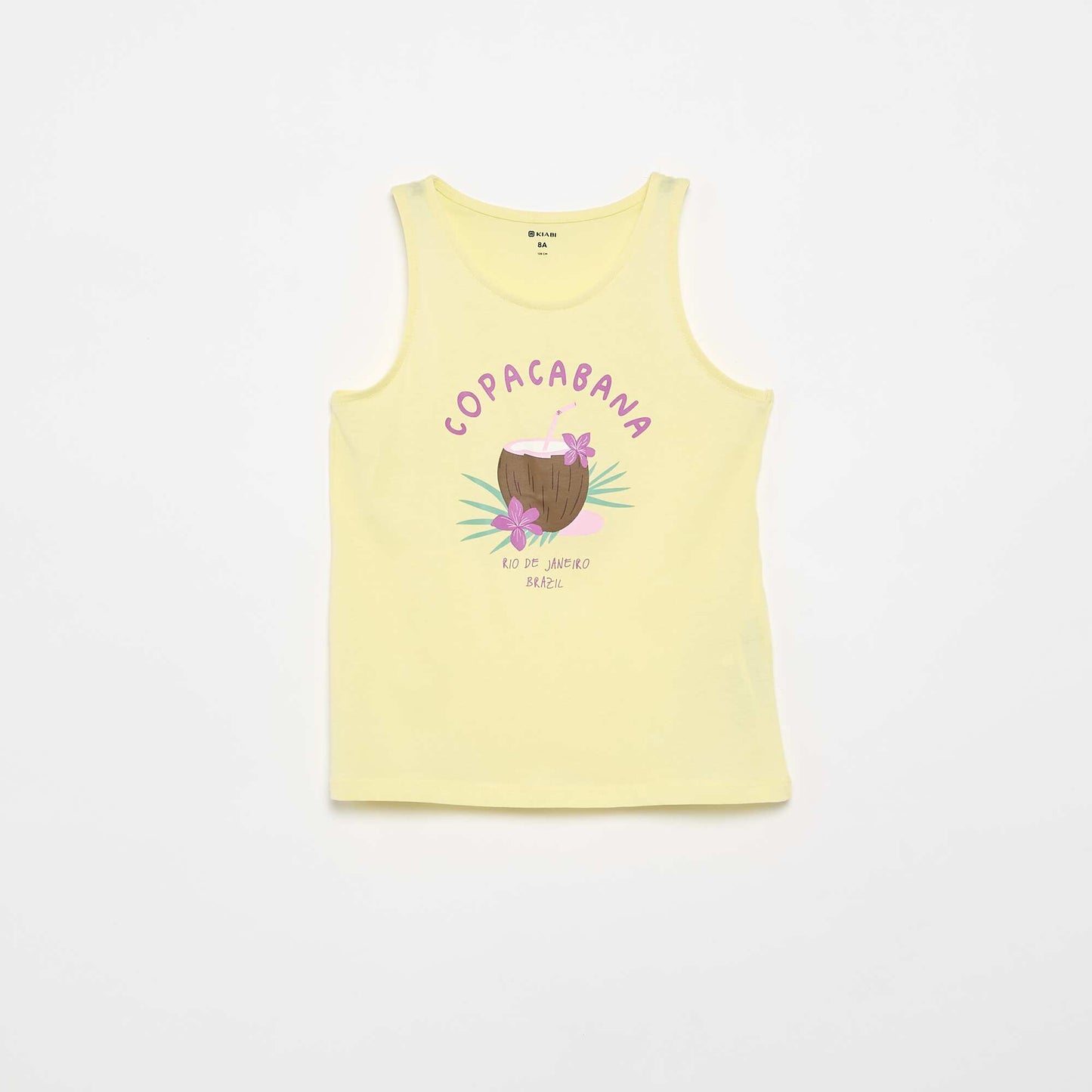 Printed Round Neck Tank Top YELLOW
