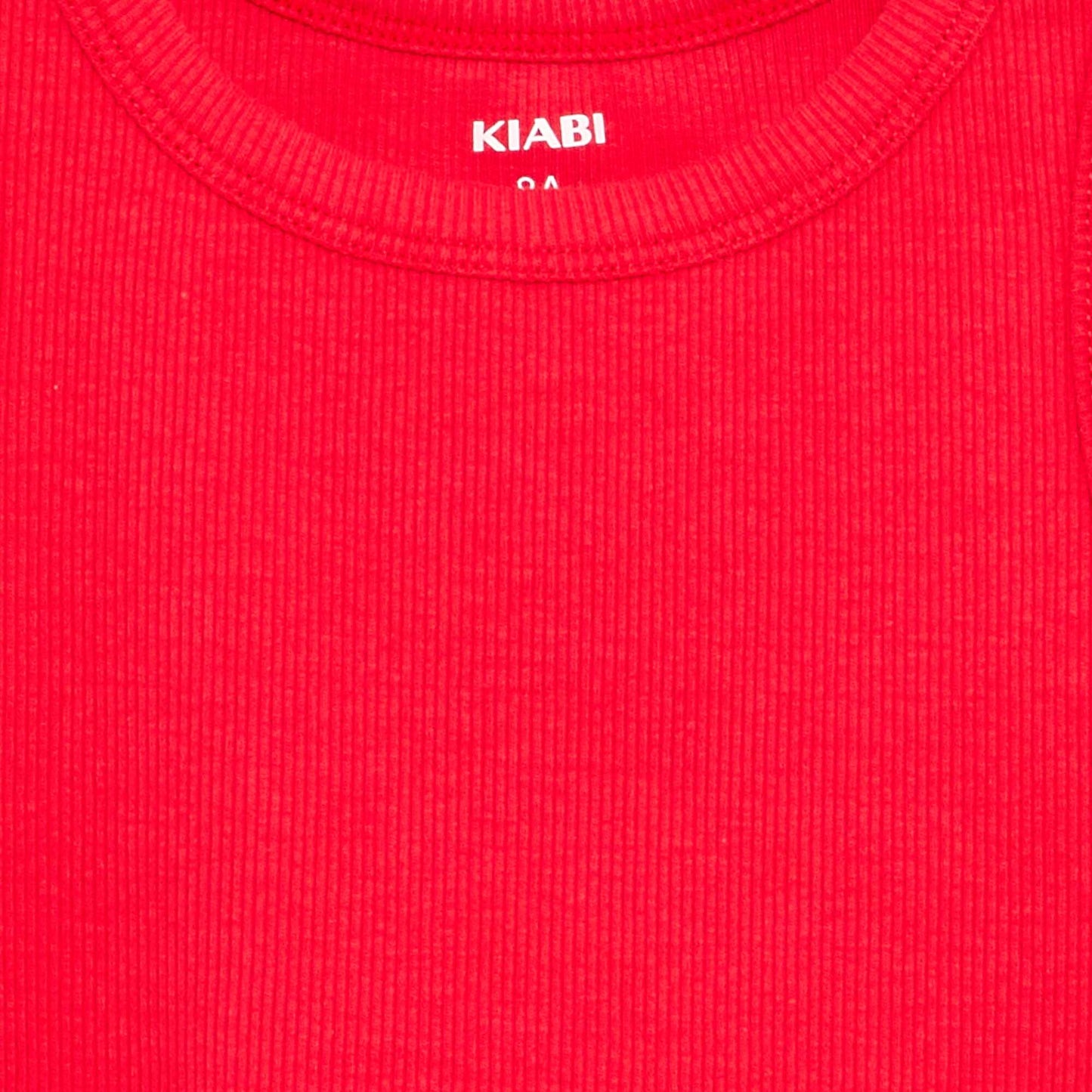 Ribbed Tank Top with Round Neck RED