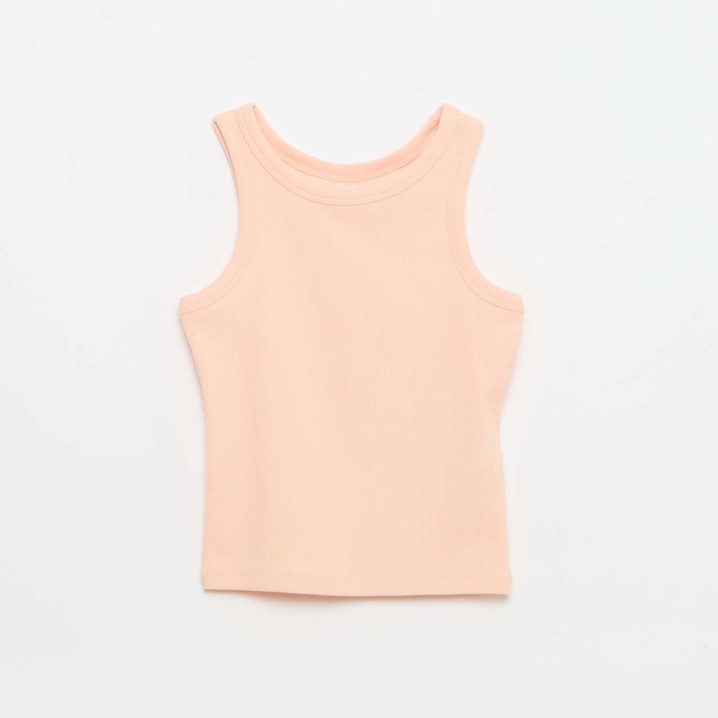 Ribbed Tank Top with Round Neck ORANGE