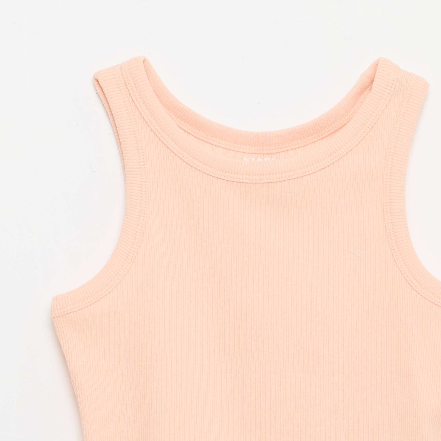 Ribbed Tank Top with Round Neck ORANGE