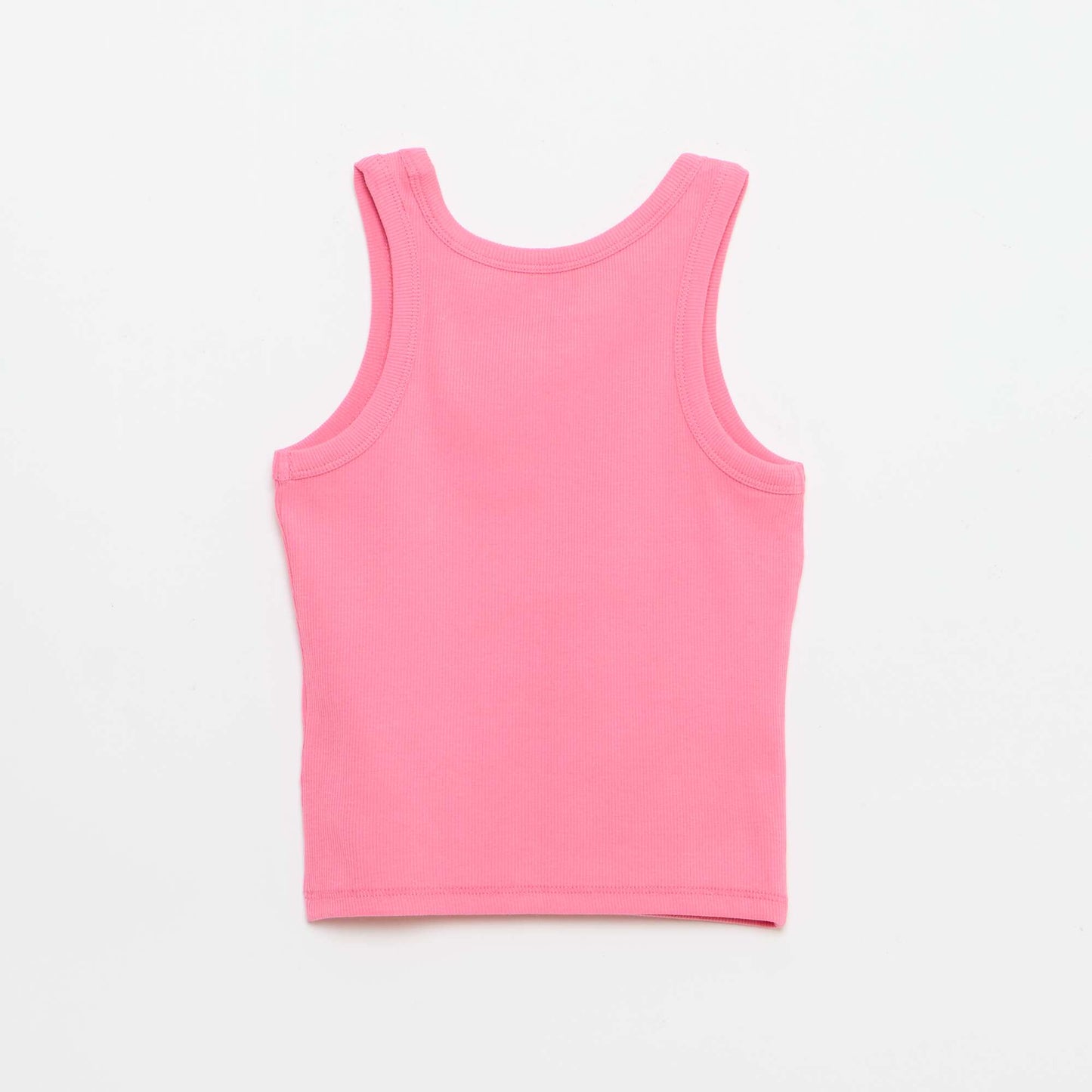Ribbed Tank Top with Round Neck PINK