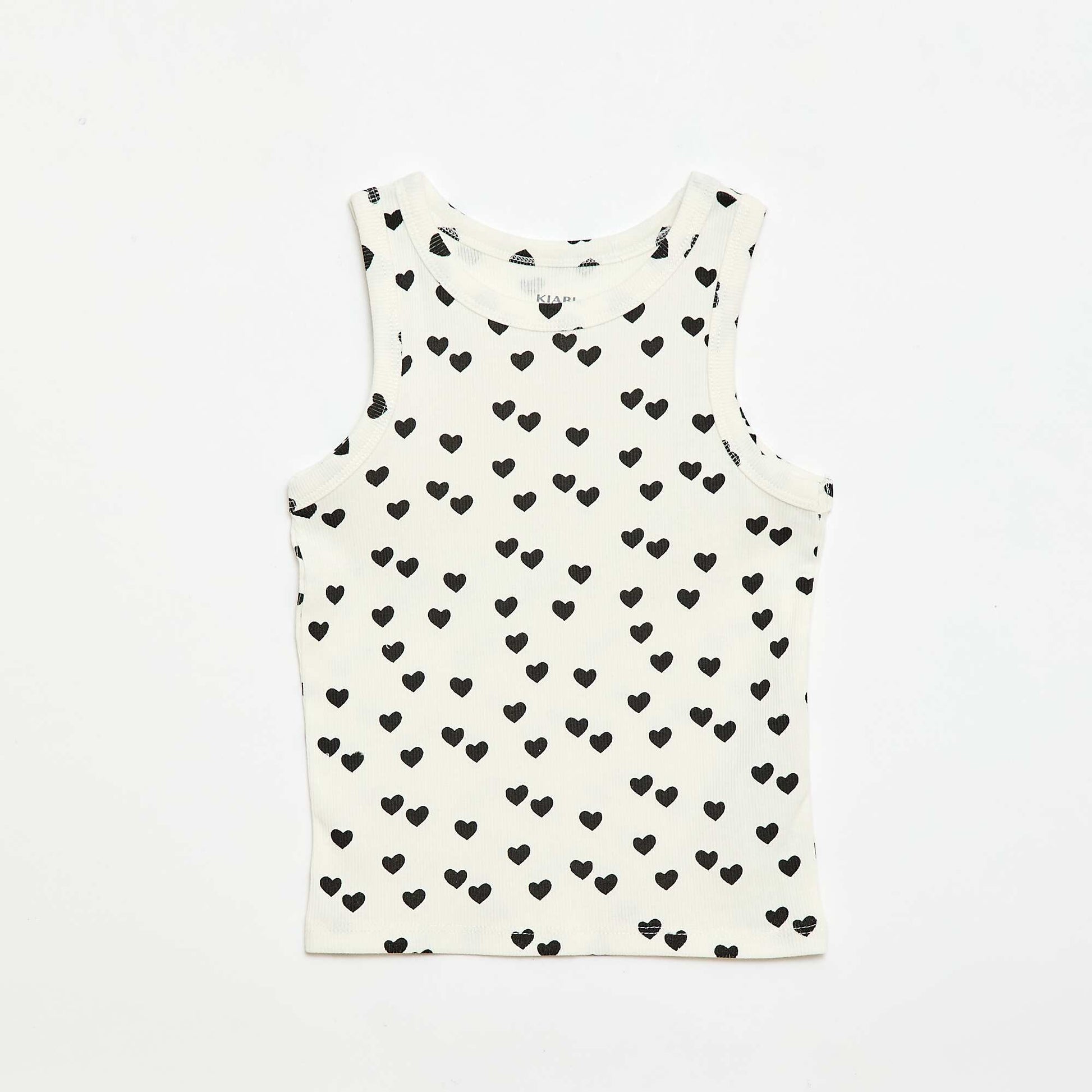 All-Over Ribbed Cotton Tank Top WHITE