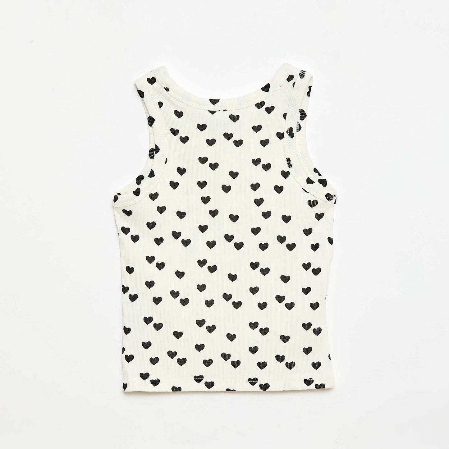 All-Over Ribbed Cotton Tank Top WHITE