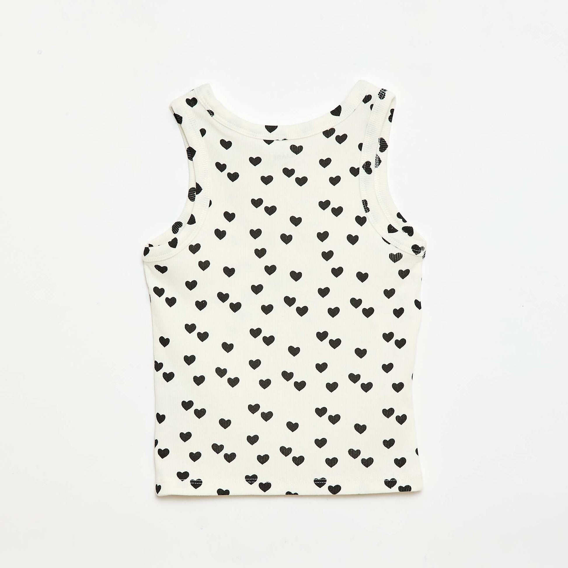 All-Over Ribbed Cotton Tank Top WHITE