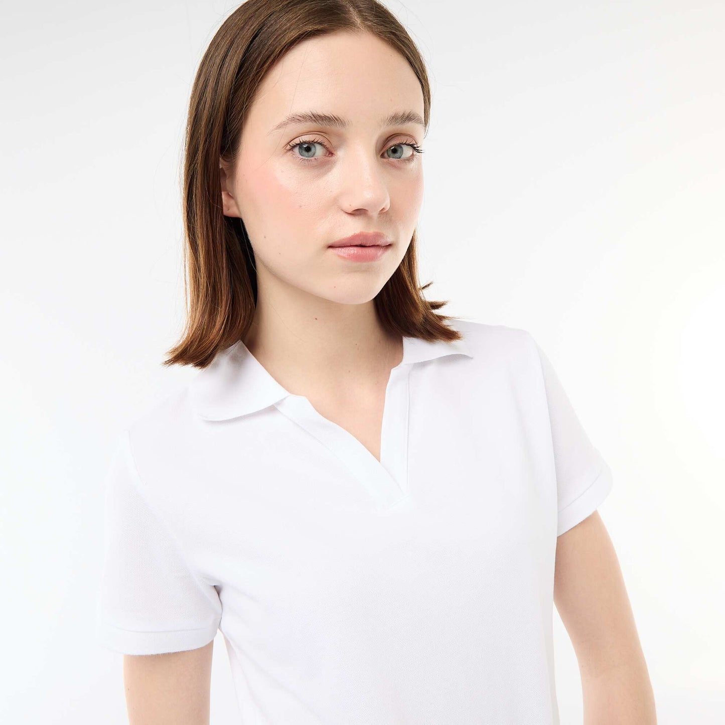 Fitted Piqué Polo Shirt WHITE