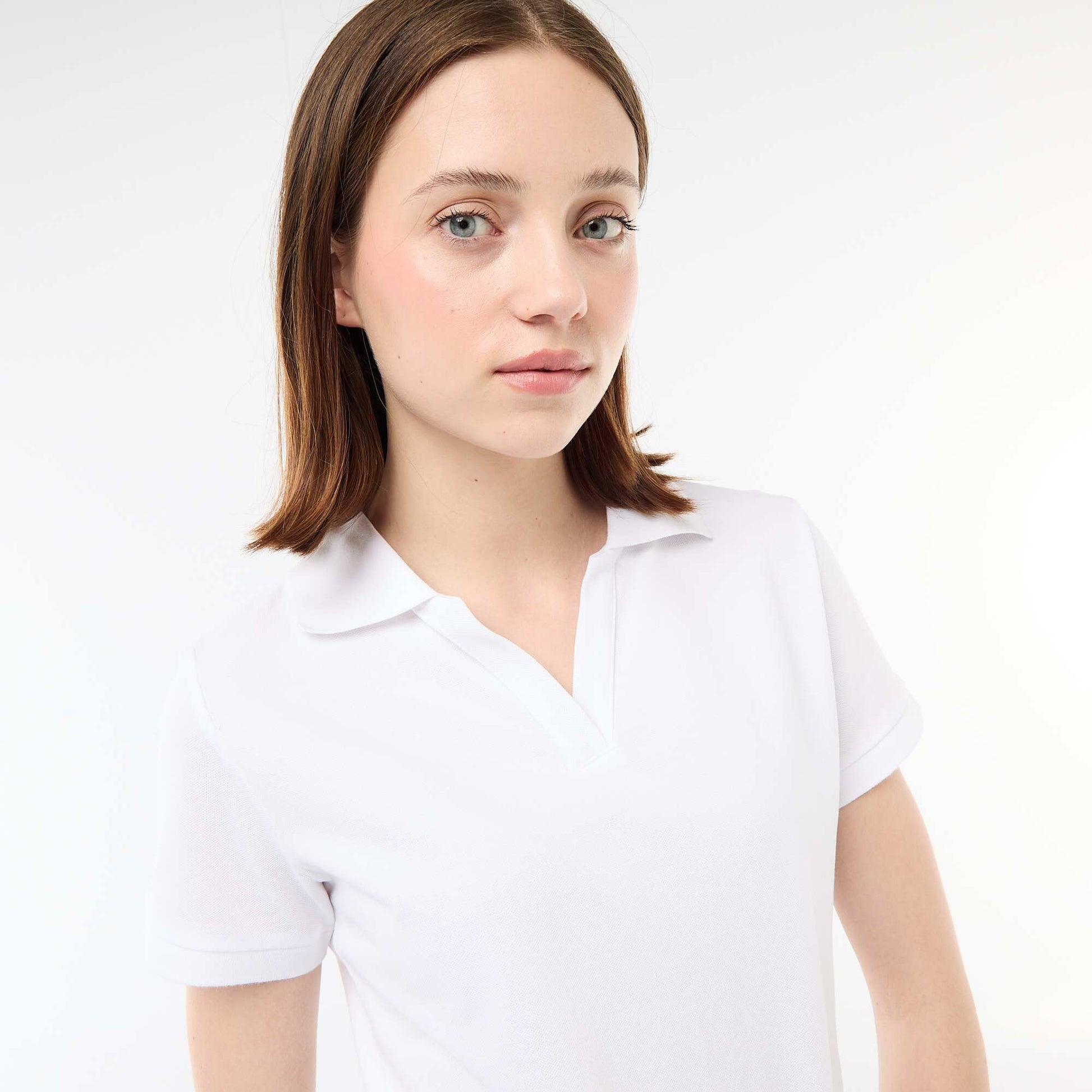 Fitted Piqué Polo Shirt WHITE