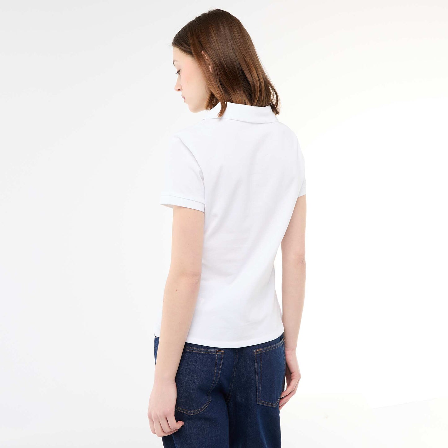 Fitted Piqué Polo Shirt WHITE