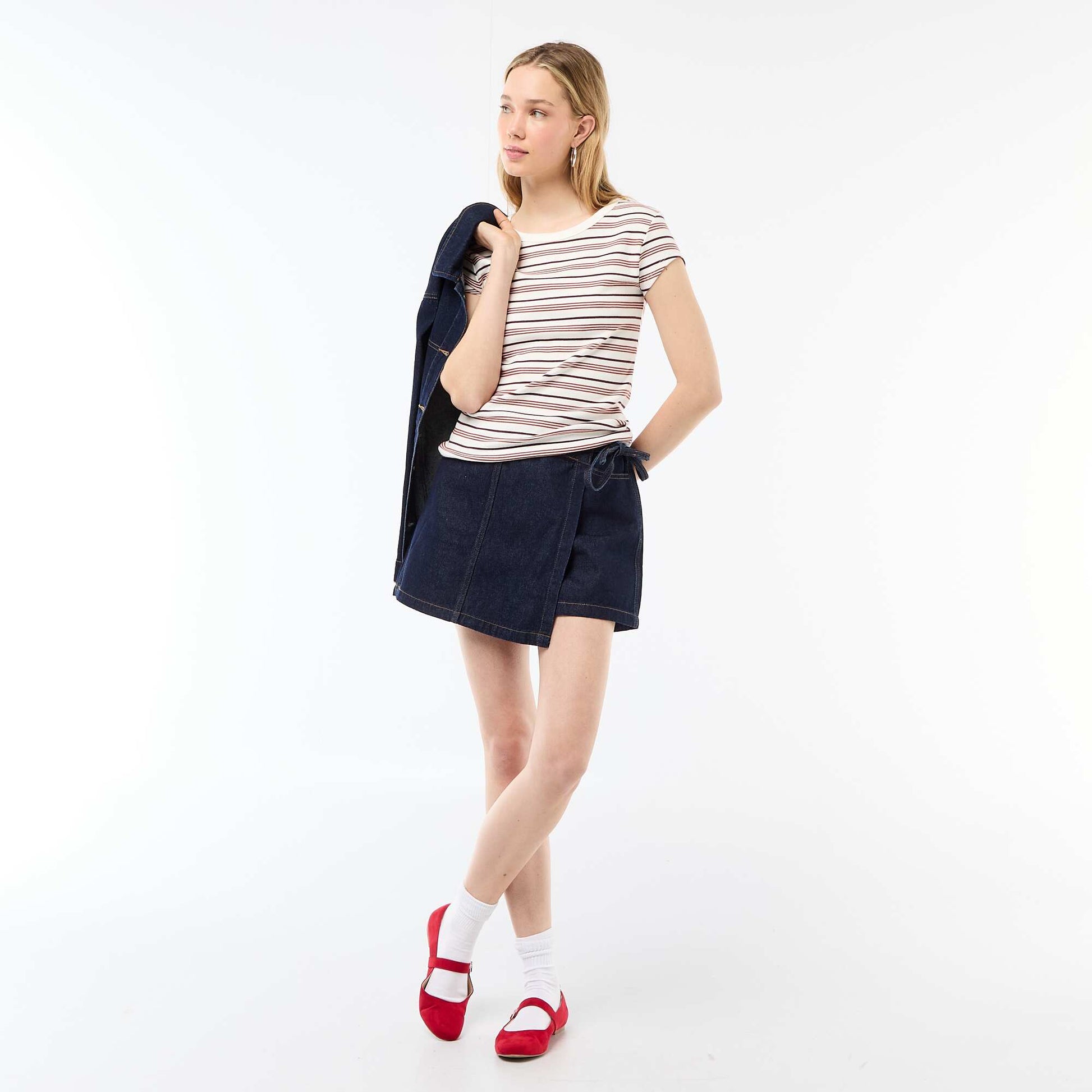 Ribbed Short-Sleeve Jersey T-Shirt WHITE