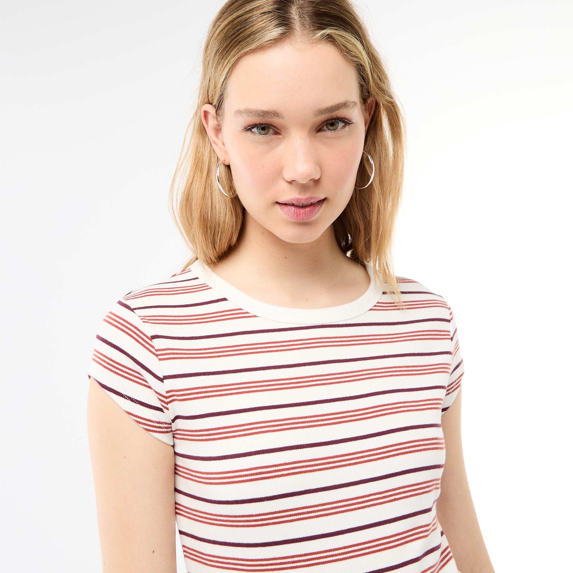 Ribbed Short-Sleeve Jersey T-Shirt WHITE
