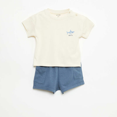 2-Piece Short and T-Shirt Set BEIGE