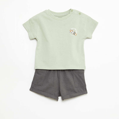 2-Piece Short and T-Shirt Set KHAKI