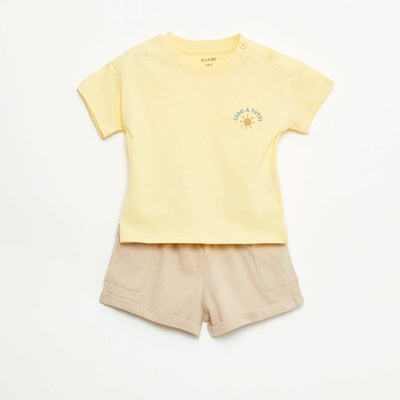 2-Piece Short and T-Shirt Set YELLOW