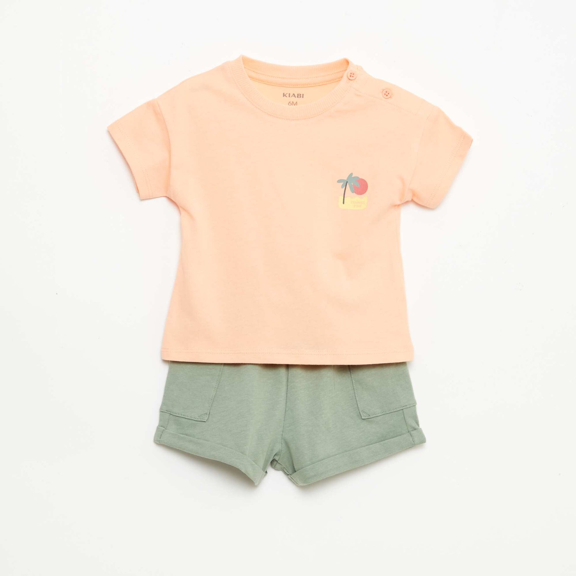 2-Piece Short and T-Shirt Set ORANGE
