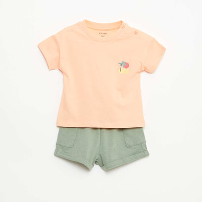 2-Piece Short and T-Shirt Set ORANGE