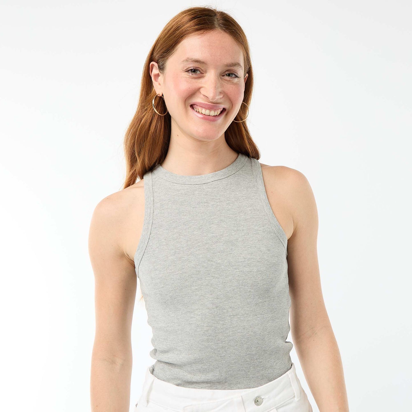 Sleeveless Tank Top with American Armholes GREY