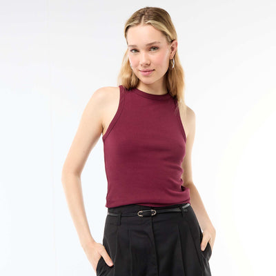 Sleeveless Tank Top with American Armholes PURPLE