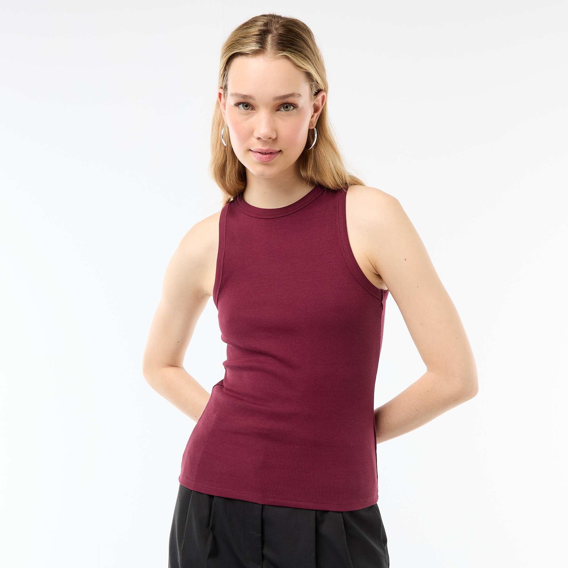 Sleeveless Tank Top with American Armholes PURPLE