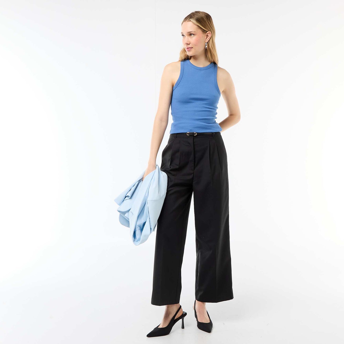 Sleeveless Tank Top with American Armholes BLUE