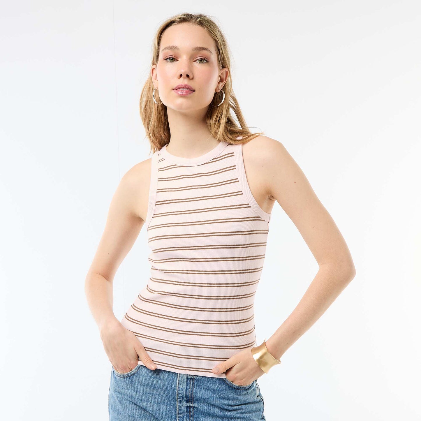 Sleeveless Tank Top with American Armholes PINK