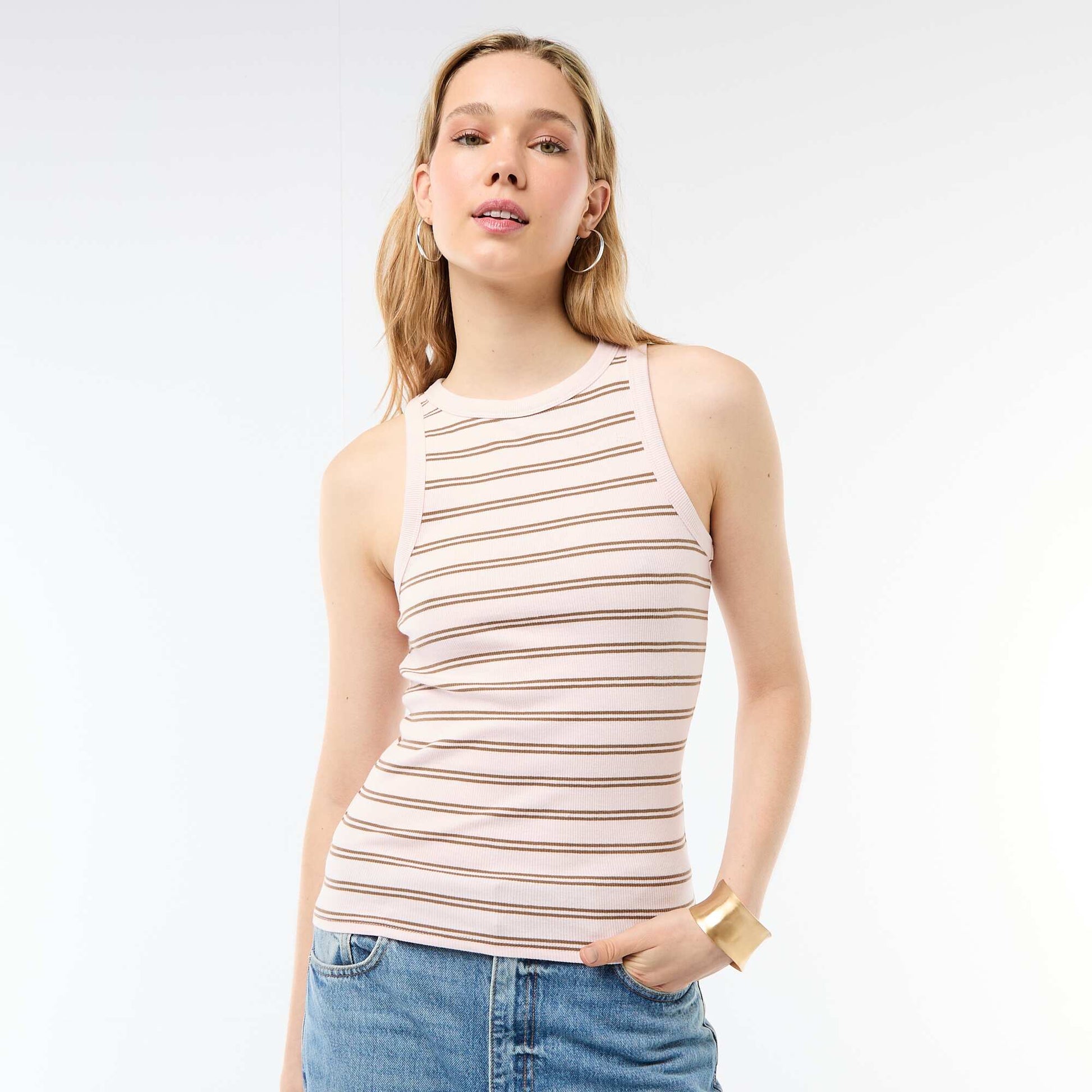 Sleeveless Tank Top with American Armholes PINK