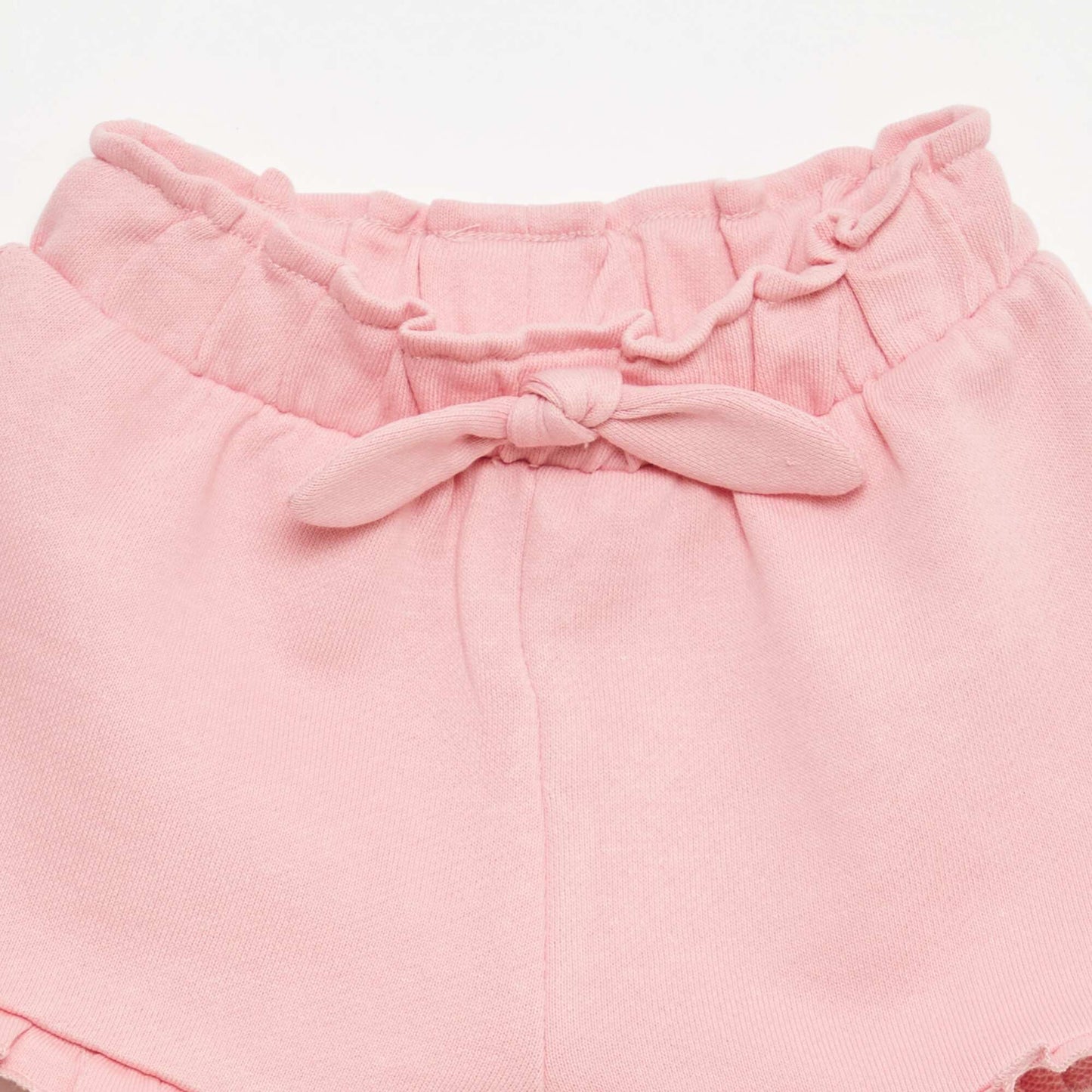 Ruffled shorts with waist tie PINK