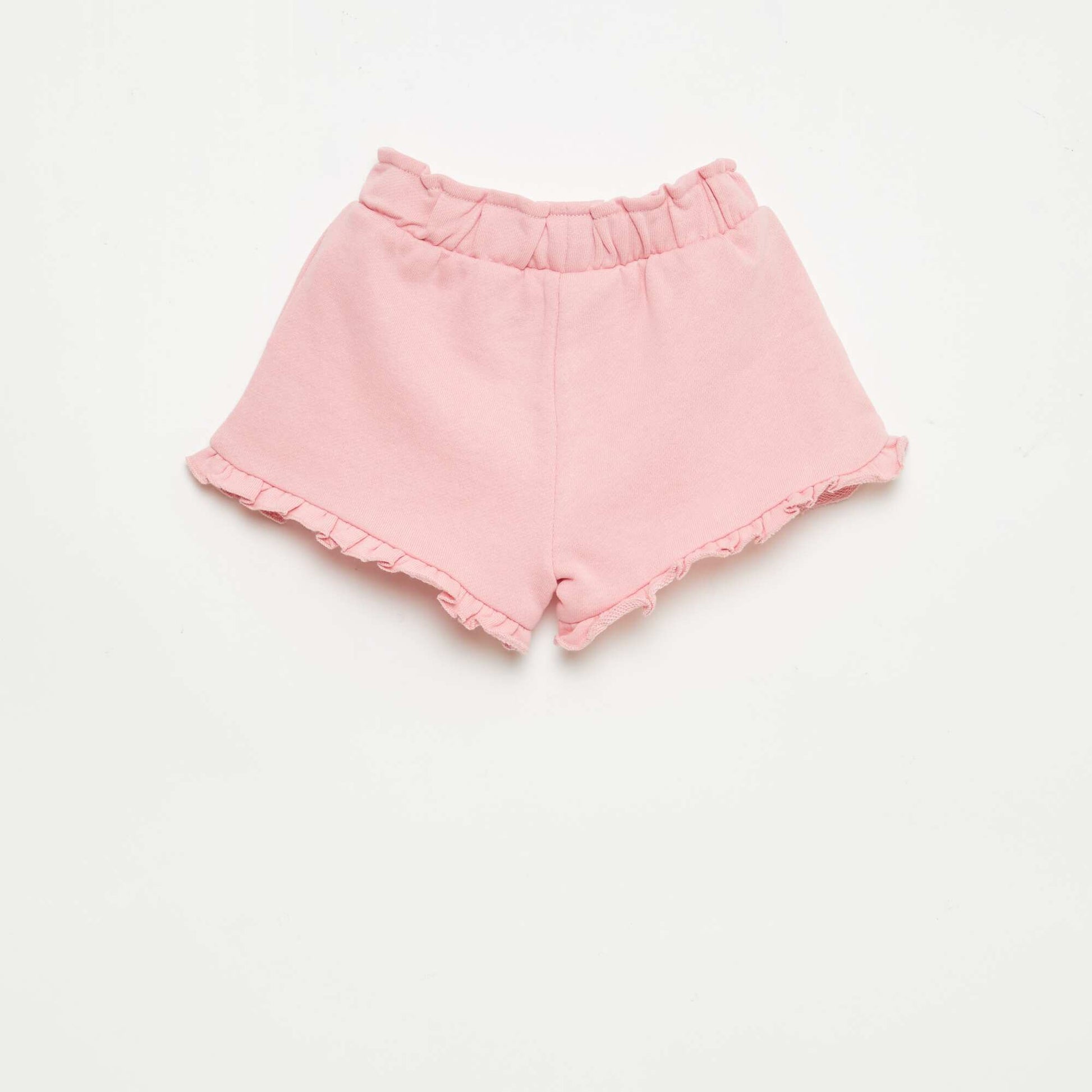 Ruffled shorts with waist tie PINK