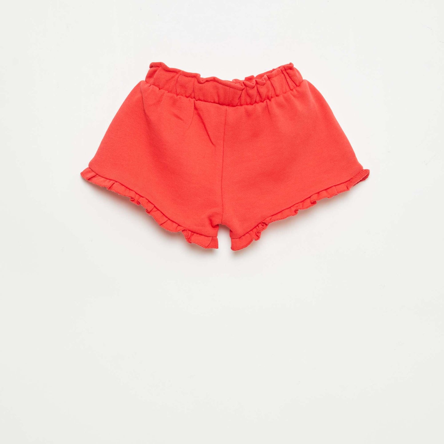 Ruffled shorts with waist tie RED