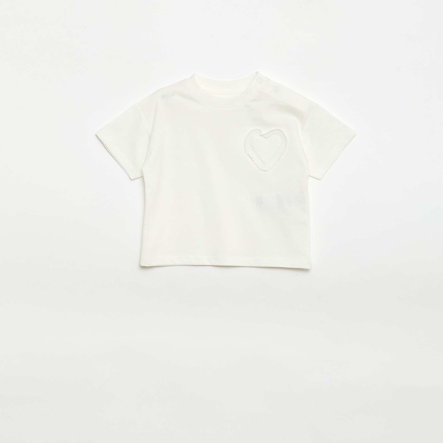 Set of 2 T-shirts with chest detail BEIGE