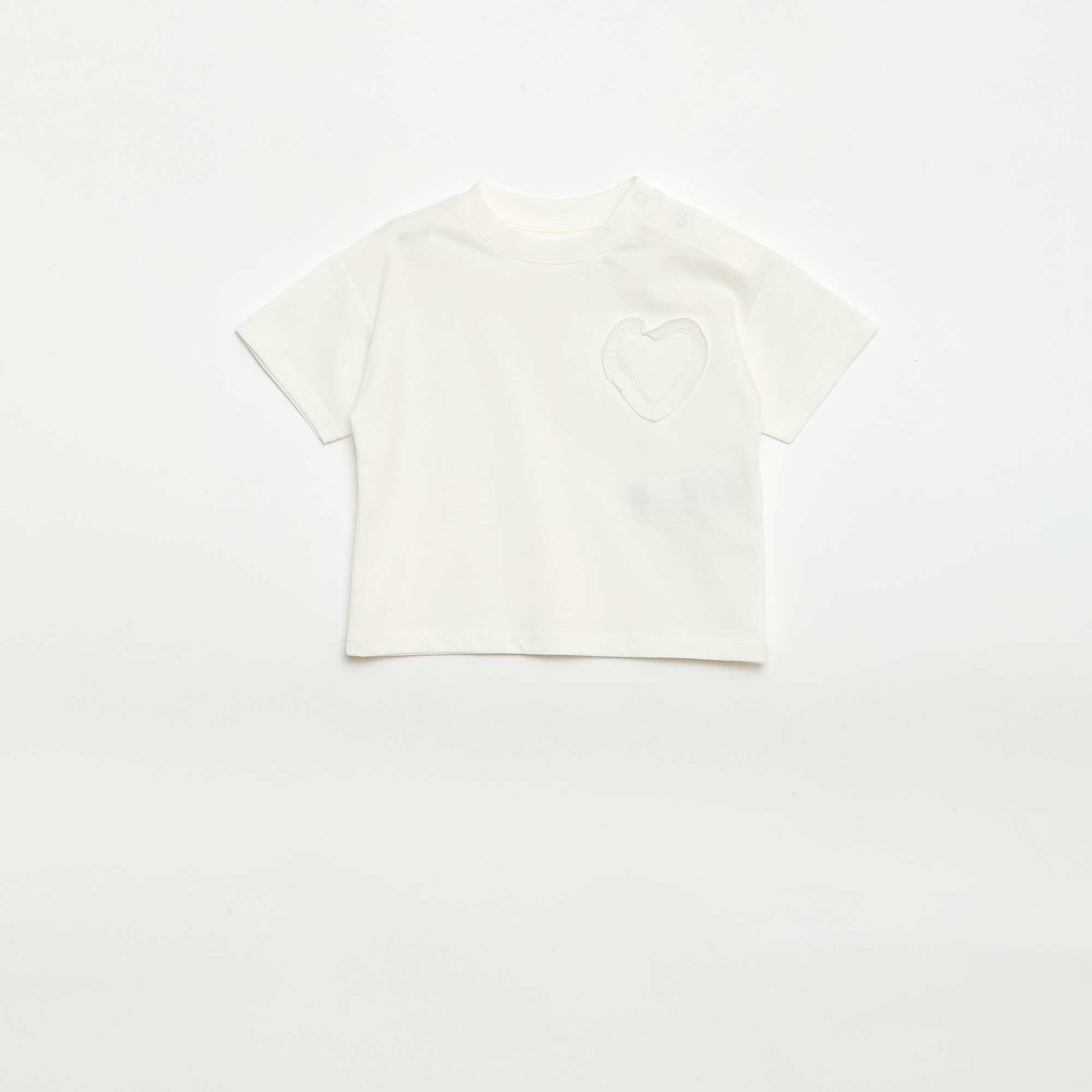 Set of 2 T-shirts with chest detail BEIGE