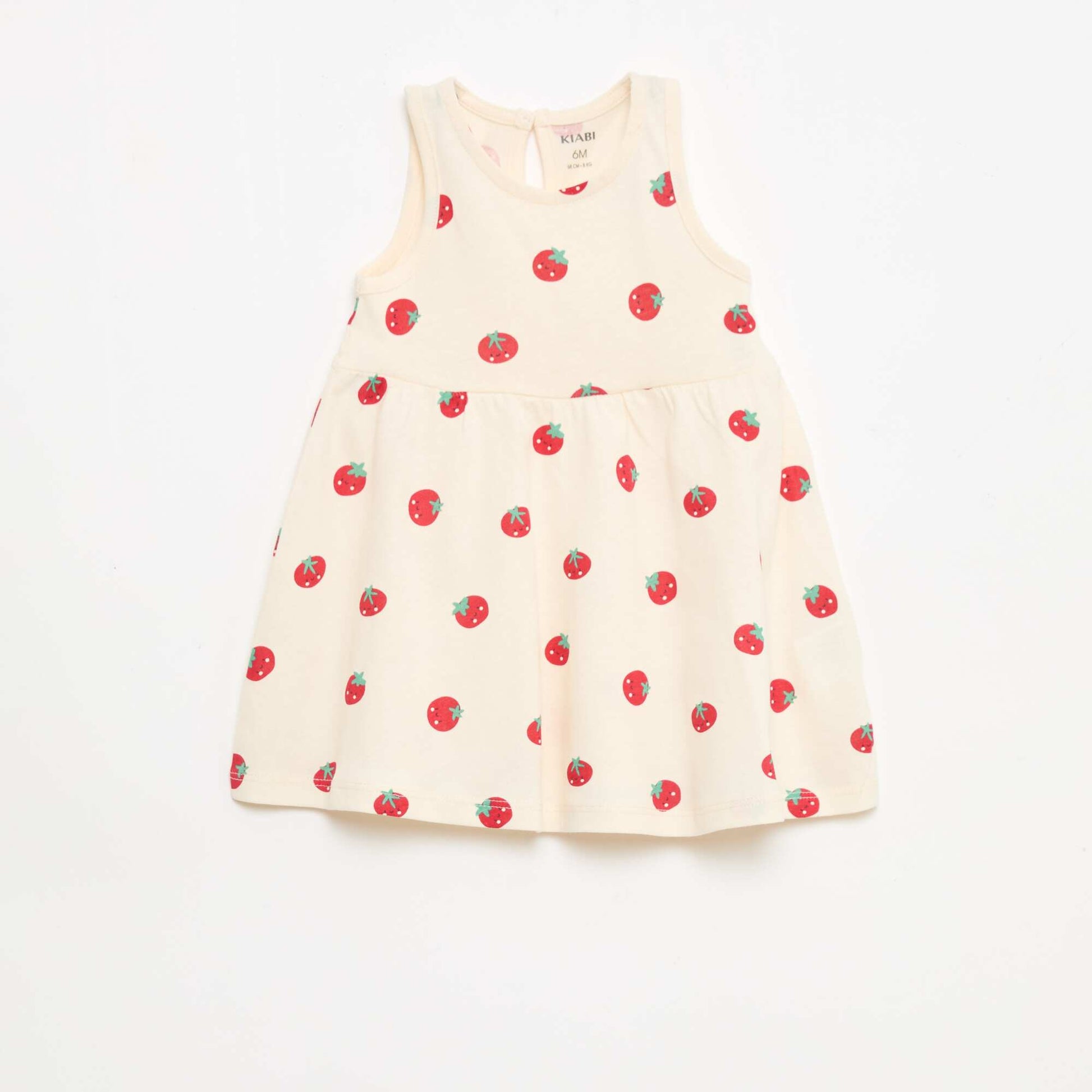 Sleeveless dress with message WHITE