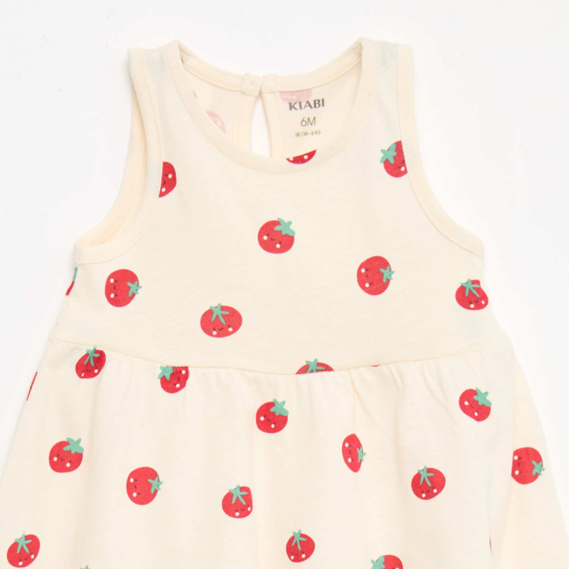 Sleeveless dress with message WHITE