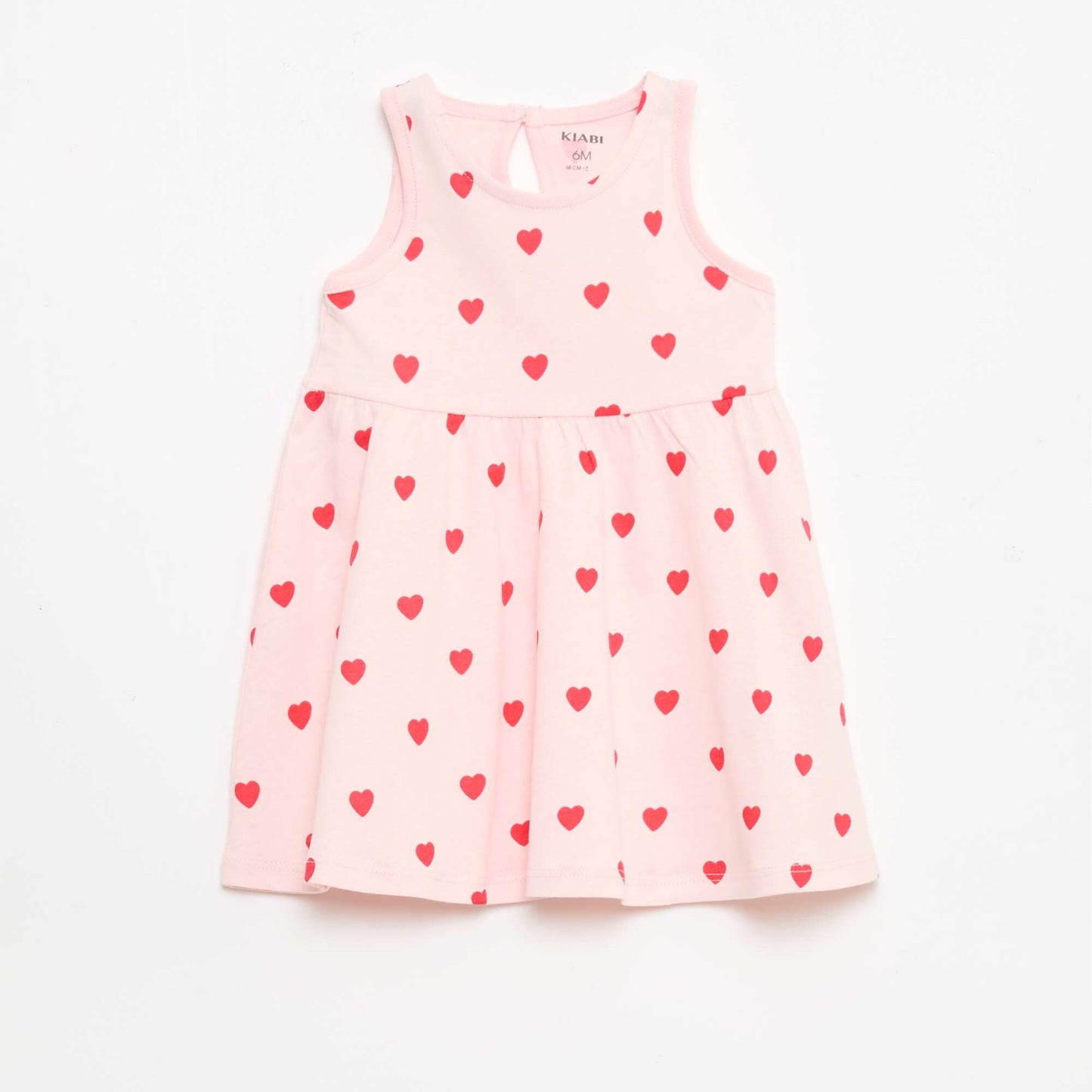 Sleeveless dress with message PINK