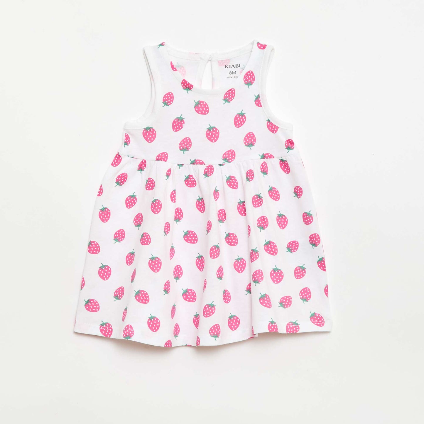 Sleeveless dress with message WHITE