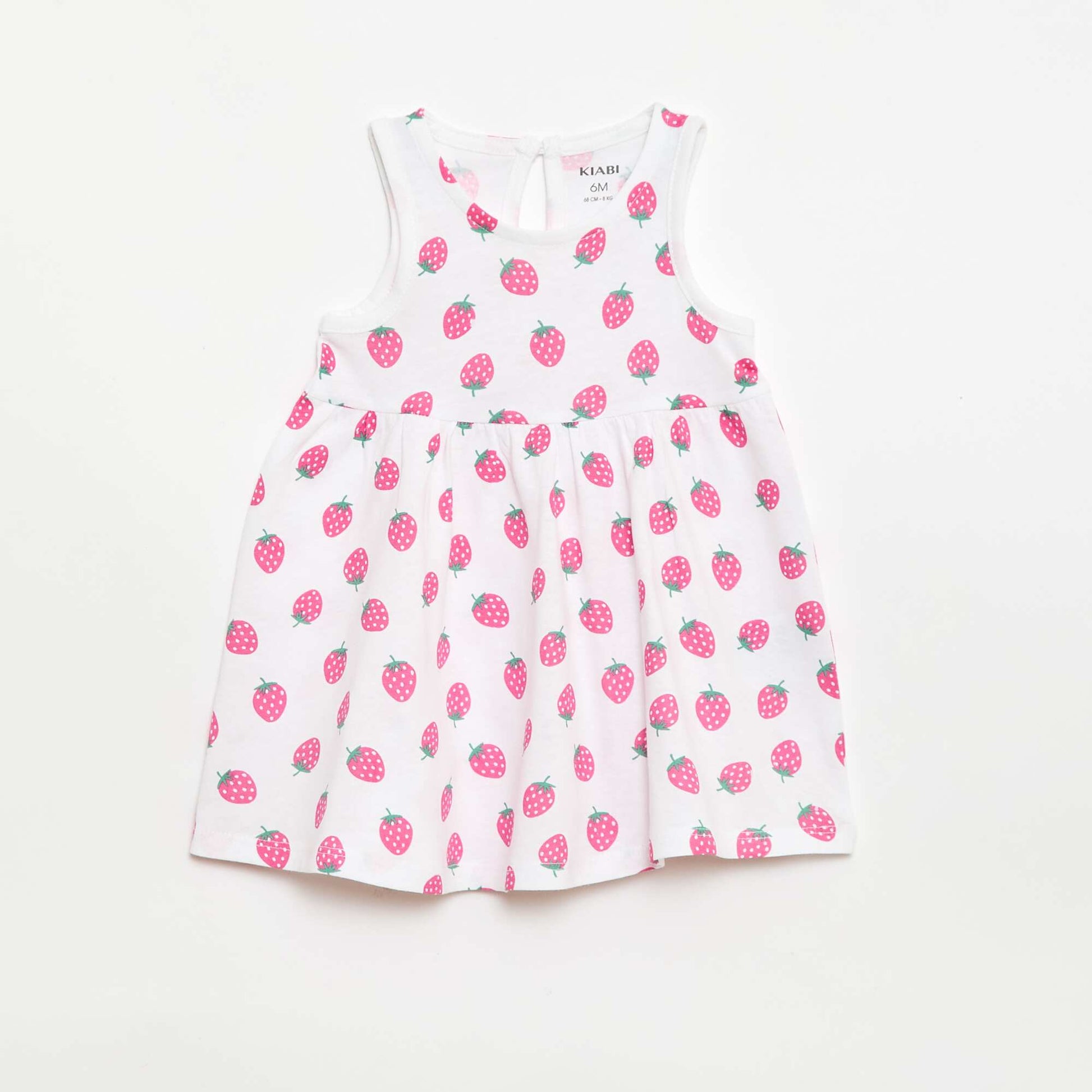 Sleeveless dress with message WHITE