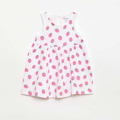Sleeveless dress with message WHITE
