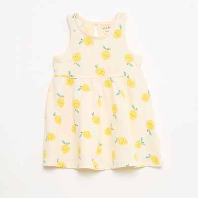 Sleeveless dress with message WHITE